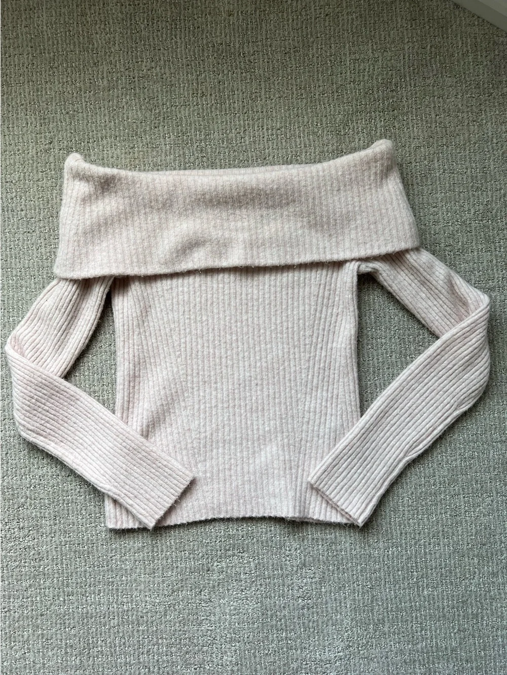Pink Off the Shoulder Sweater